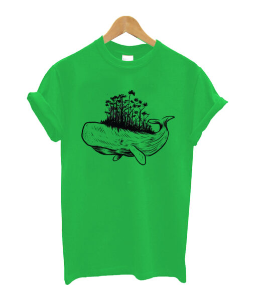 Whale forest - illustration men's t-shirt