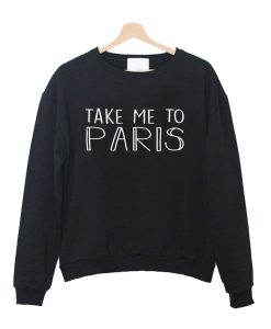 Take Me to Paris Minimalist White Crewneck Sweatshirt