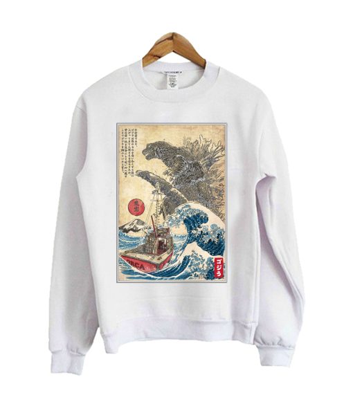 Orca in Japan Woodblock Sweatshirt