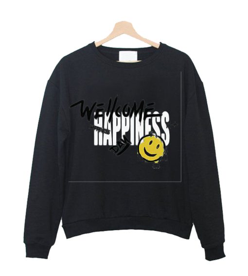 Welvome Happines Emoticon Sweatshirt