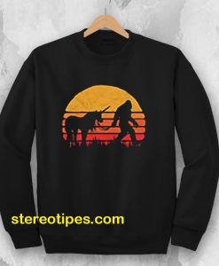 Funny Bigfoot Sasquatch & Unicorn Sweatshirt