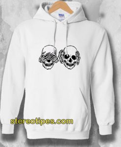 Hear See No Evil Skull Hoodie