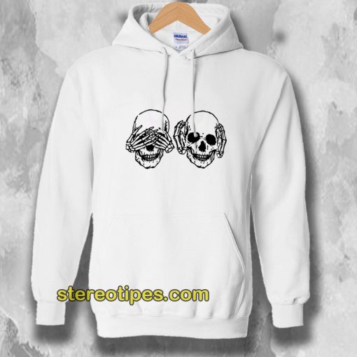 Hear See No Evil Skull Hoodie