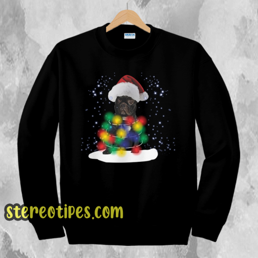 Bulldog Led Christmas Lights Sweatshirt