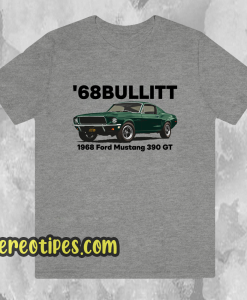 Steve McQueen 68 Bullitt Mustang 390 GT retro t-shirt