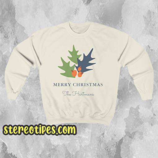 Berries and Leaves Personalized Christmas Sweatshirt