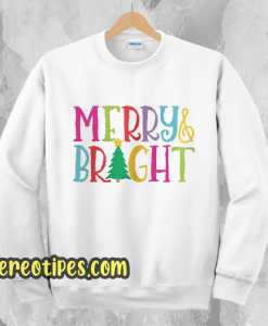 Colorful Merry & Bright Tree Cute Christmas Sweatshirt