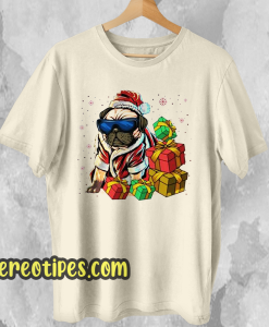 Hipster Dog Christmas T Shirt