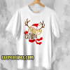 Reindeer Shaped Merry Christmas T Shirt