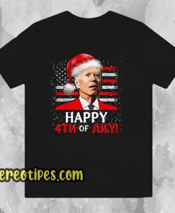 Santa Joe Biden Happy 4th Of July USA Flag Christmas Ugly T Shirt