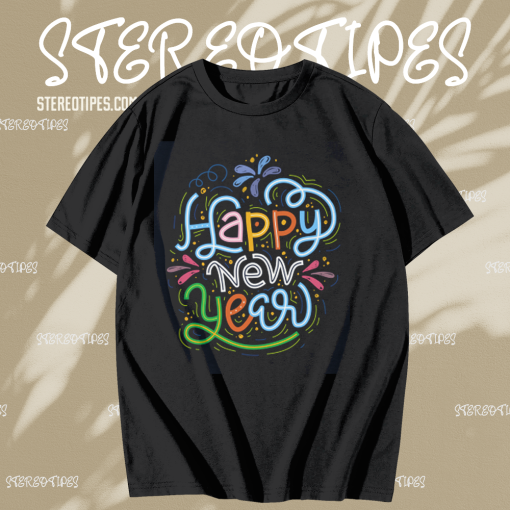 Vibrant Happy New Year T Shirt TPKJ1