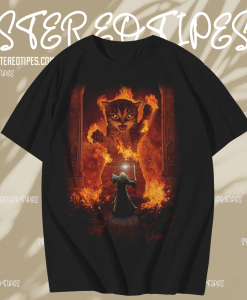 The Mountain Cat Gandalf You Shall Not Pass Fire Kitten Wizard Kitty t-shirt TPKJ1