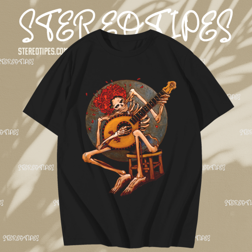 Vintage Grateful Dead Skeleton Rockin Guitar T Shirt TPKJ1