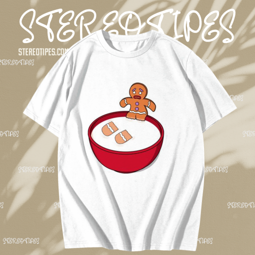 Ggingerbread man and milk T Shirt TPKJ1