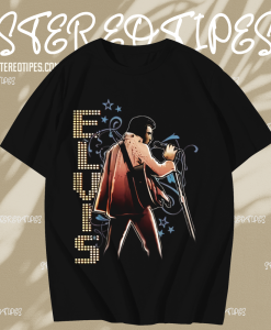 Liquid Blue Elvis Print T Shirt TPKJ1