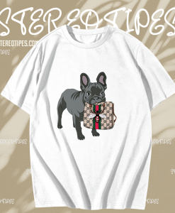 French Bulldog Biting Bag T-Shirt TPKJ1