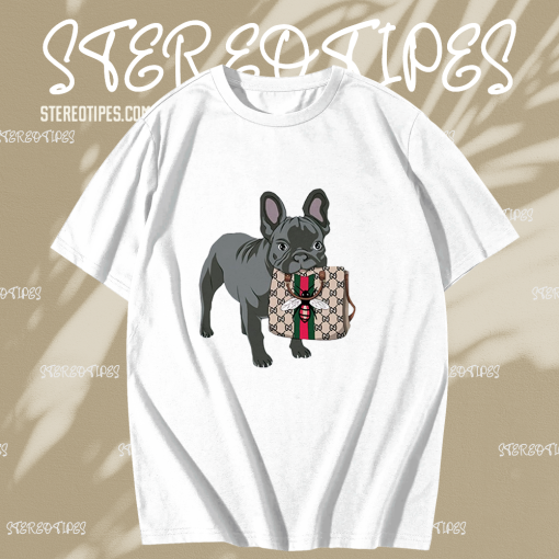 French Bulldog Biting Bag T-Shirt TPKJ1