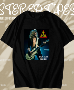 Steve Clark Def Leppard Guitarist Legend Mens Black T Shirt TPKJ1