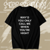 Why'd you only call me when you're high raglan t-shirt TPKJ1