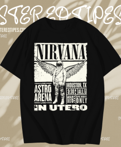 Nirvana In Utero Tour Astro Arena Houston Texas T-shirt Black TPKJ1