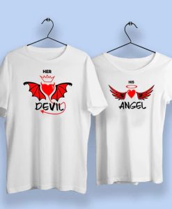 @ Her Devil His Angel Couple T-Shirt